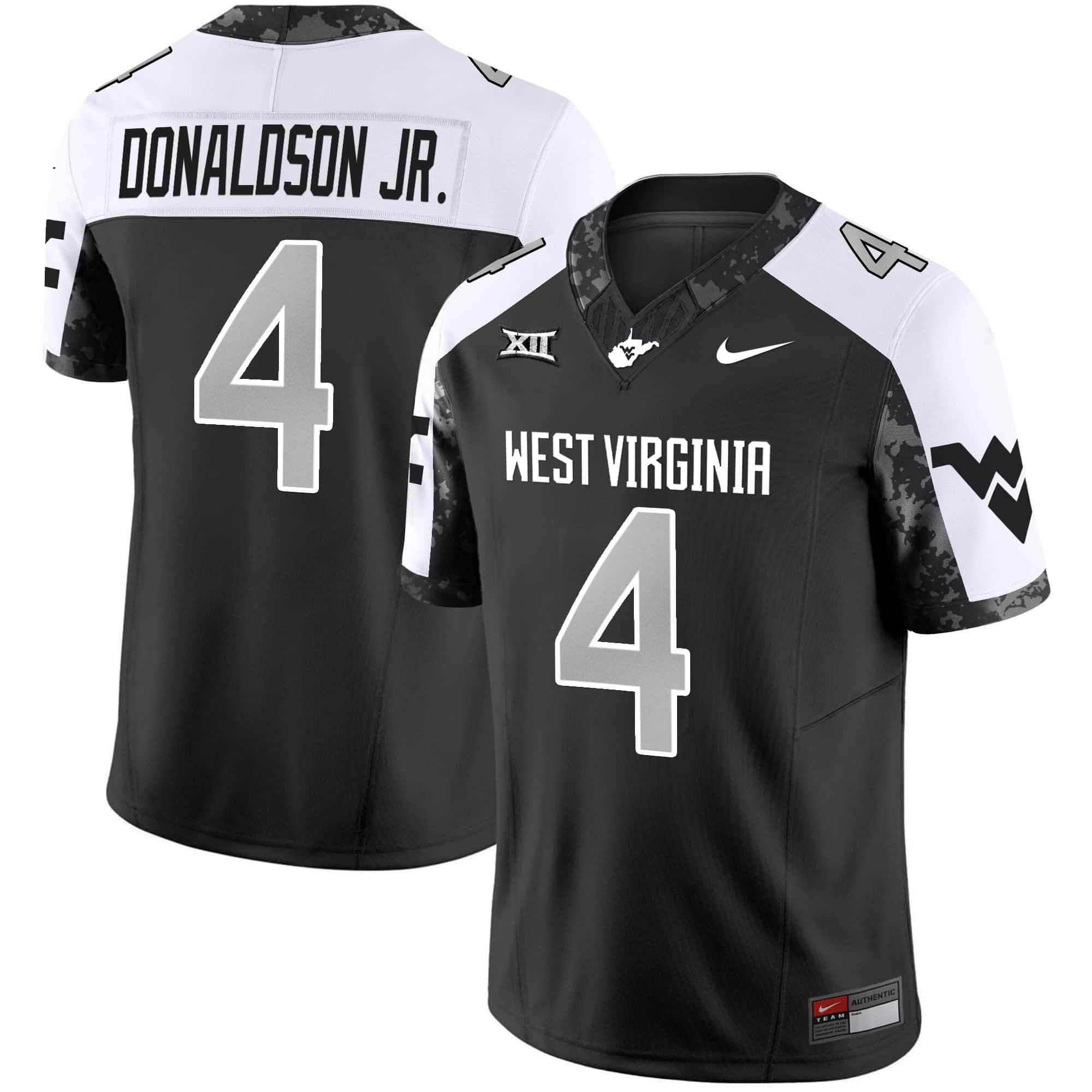 Men West Virginia Mountaineers #4 Donaldson jr Black 2024 Nike Vapor Limited NCAA Jersey style 1
